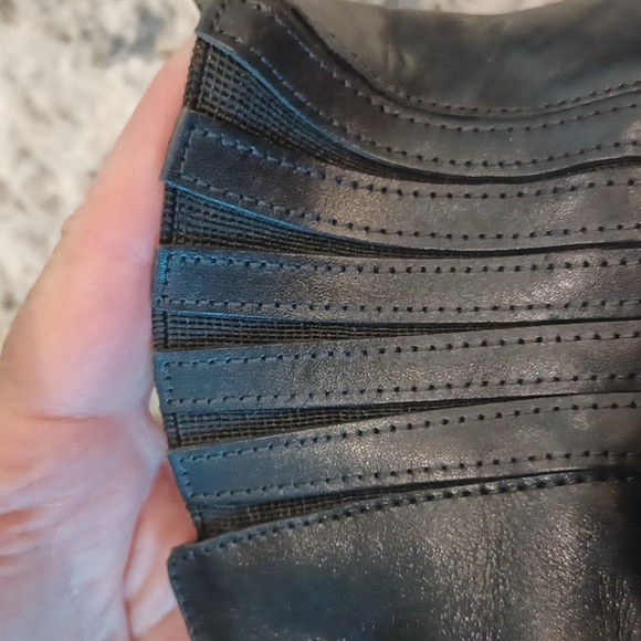 MICHAEL KORS Solid Black Leather Pull On Open-Toe Ankle Platform Boots Shooties - Picture 12 of 16